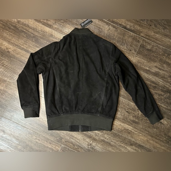 BlankNYC After Shocker Bomber Men’s Black Goat Skin Leather Jacket Size S NWT - Picture 2 of 5